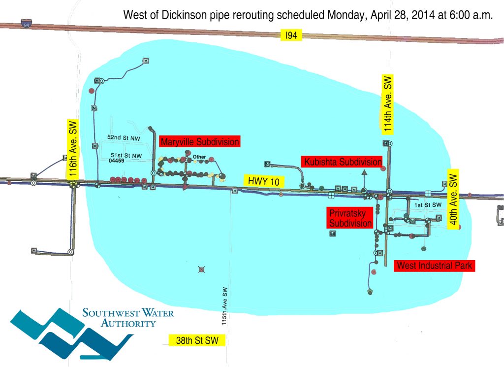 SWPP - MTL pipe reroute - West of Dickinson